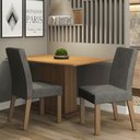 Ver imagem 1 de Conjunto Sala de Jantar Mesa Tampo de Madeira 2 Cadeiras Rustic/silver Manu Madesa