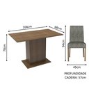 Ver imagem 3 de Conjunto Sala de Jantar Mesa Tampo de Madeira 2 Cadeiras Rustic/silver Manu Madesa