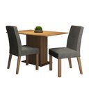 Ver imagem 2 de Conjunto Sala de Jantar Mesa Tampo de Madeira 2 Cadeiras Rustic/silver Manu Madesa