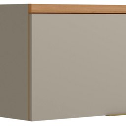 Armário Aéreo Cozinha 80 Cm Allure 2 Portas 100% Mdf Jequitibá/gris Fosco - Linea Brasil - 3