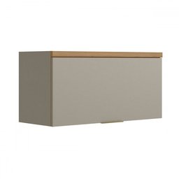 Armário Aéreo Cozinha 80 Cm Allure 2 Portas 100% Mdf Jequitibá/gris Fosco - Linea Brasil - 1