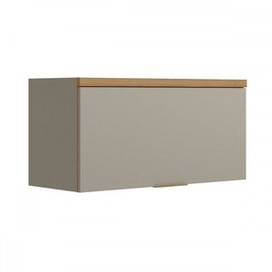 Armário Aéreo Cozinha 80 Cm Allure 2 Portas 100% Mdf Jequitibá/gris Fosco - Linea Brasil