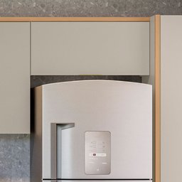 Armário Aéreo Cozinha 80 Cm Allure 2 Portas 100% Mdf Jequitibá/gris Fosco - Linea Brasil - 4