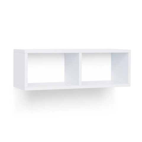 Nicho Retangular Duplo (Selo Fsc) 60 x 20 cm Branco com Suportes Embutidos e Kit para Fixação