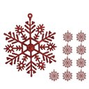 Ver imagem 4 de Flocos de Neve Vermelho 10 Pendentes Grande com Glitter Decoração Enfeite Árvore Natal