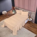 Ver imagem 2 de Roupa de Cama Lençol Queen Completo 400 Fios Percal 4 Peças Ponto Palito Anti-pilling com Toque 100%