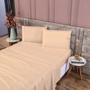 Ver imagem 5 de Roupa de Cama Lençol Queen Completo 400 Fios Percal 4 Peças Ponto Palito Anti-pilling com Toque 100%