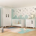 Ver imagem 1 de Quarto de Bebê Completo com Berço 3 em 1 para Colchão 130x60cm Aurora Multimóveis Mp4552