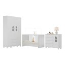 Ver imagem 2 de Quarto de Bebê Completo com Berço 3 em 1 para Colchão 130x60cm Aurora Multimóveis Mp4552
