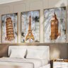 Quadro Decorativo 3 Telas Cidades e Monumentos Diversos Tamanhos - 1