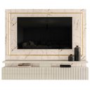 Ver imagem 1 de Home Theater Helena para TV 75 Polegadas Suspenso Ripado MDP Off White Calacata LED Casah