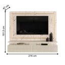 Ver imagem 3 de Home Theater Helena para TV 75 Polegadas Suspenso Ripado MDP Off White Calacata LED Casah