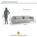 Ver imagem 4 de Sofá Living 3 Lugares com Almofadas 230cm Siena