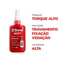 Ver imagem 2 de Cola Trava Rosca e Parafuso / N277 / Torque Alto / Zbond / Vermelho / 50g