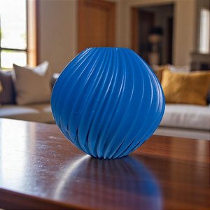 Vaso Decorativo Aura Azul 16x17 em Cerâmica