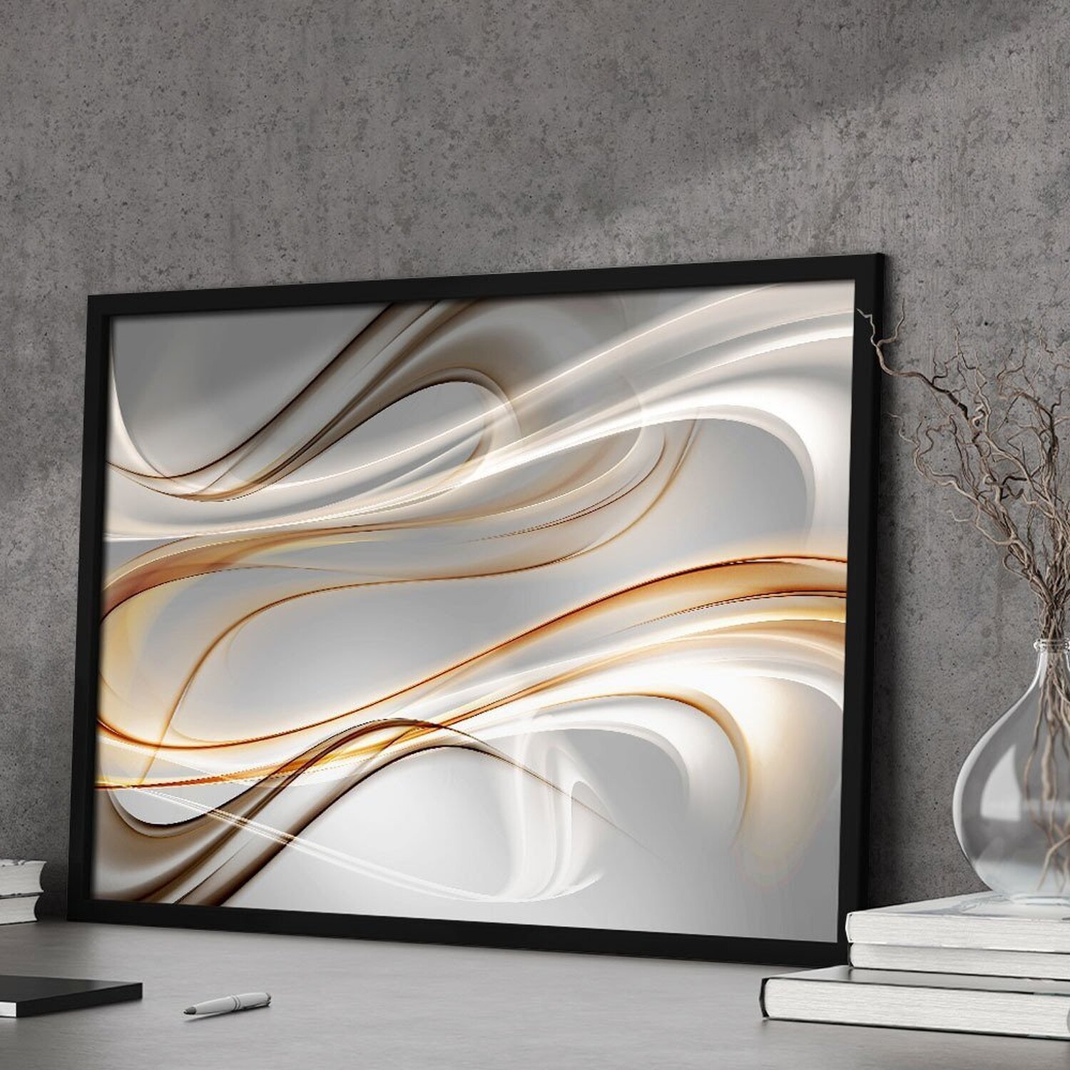 Quadro Decorativo 1 Tela Abstrato Linhas Diversos Tamanhos - 1