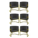 Ver imagem 1 de Kit 6 Cadeiras Poltrona Lua Corino Gold Balaqui Cinza