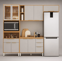 Ver imagem 6 de Cozinha Completa Modulada 4 Peças 9 Portas Plena Amarelo/Cinamon/Nude Prime