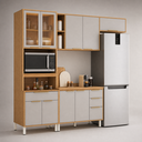 Ver imagem 4 de Cozinha Completa Modulada 4 Peças 9 Portas Plena Amarelo/Cinamon/Nude Prime