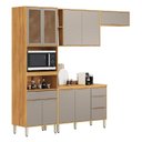 Ver imagem 5 de Cozinha Completa Modulada 4 Peças 9 Portas Plena Amarelo/Cinamon/Nude Prime