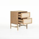 Ver imagem 3 de Mesa de Cabeceira Square 2 Gavetas 100% MDF Pés de Metal 60 cm X 43 cm X 40 cm Tauari-Telinha Rattan
