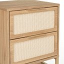 Ver imagem 4 de Mesa de Cabeceira Square 2 Gavetas 100% MDF Pés de Metal 60 cm X 43 cm X 40 cm Tauari-Telinha Rattan