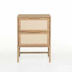 Mesa de Cabeceira Square 2 Gavetas 60 Cm X 43 Cm X 40 Cm Tauari - Telinha Rattan