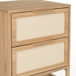 Mesa de Cabeceira Square 2 Gavetas 60 Cm X 43 Cm X 40 Cm Tauari - Telinha Rattan - 3