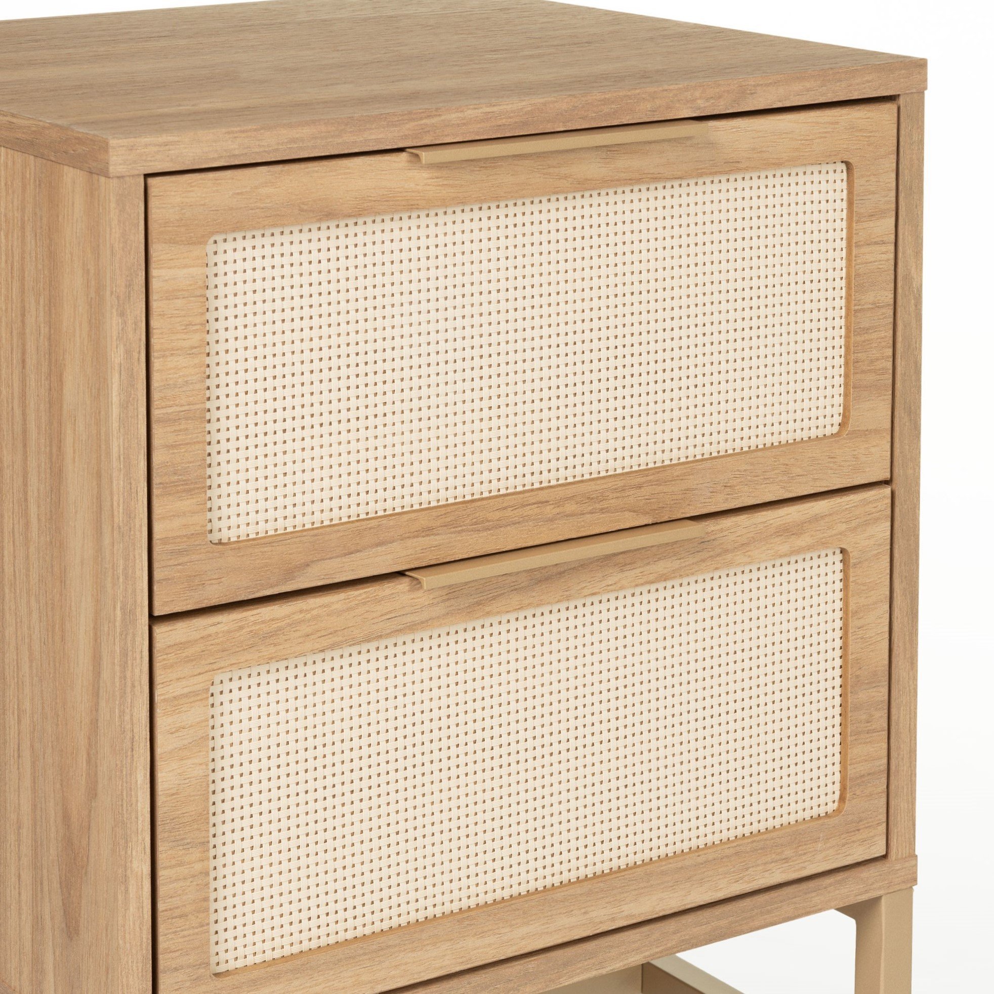 Mesa de Cabeceira Square 2 Gavetas 60 Cm X 43 Cm X 40 Cm Tauari - Telinha Rattan - 8