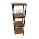 Ver imagem 1 de Fruteira artesanal 3 andares ferro madeira porta filtro
