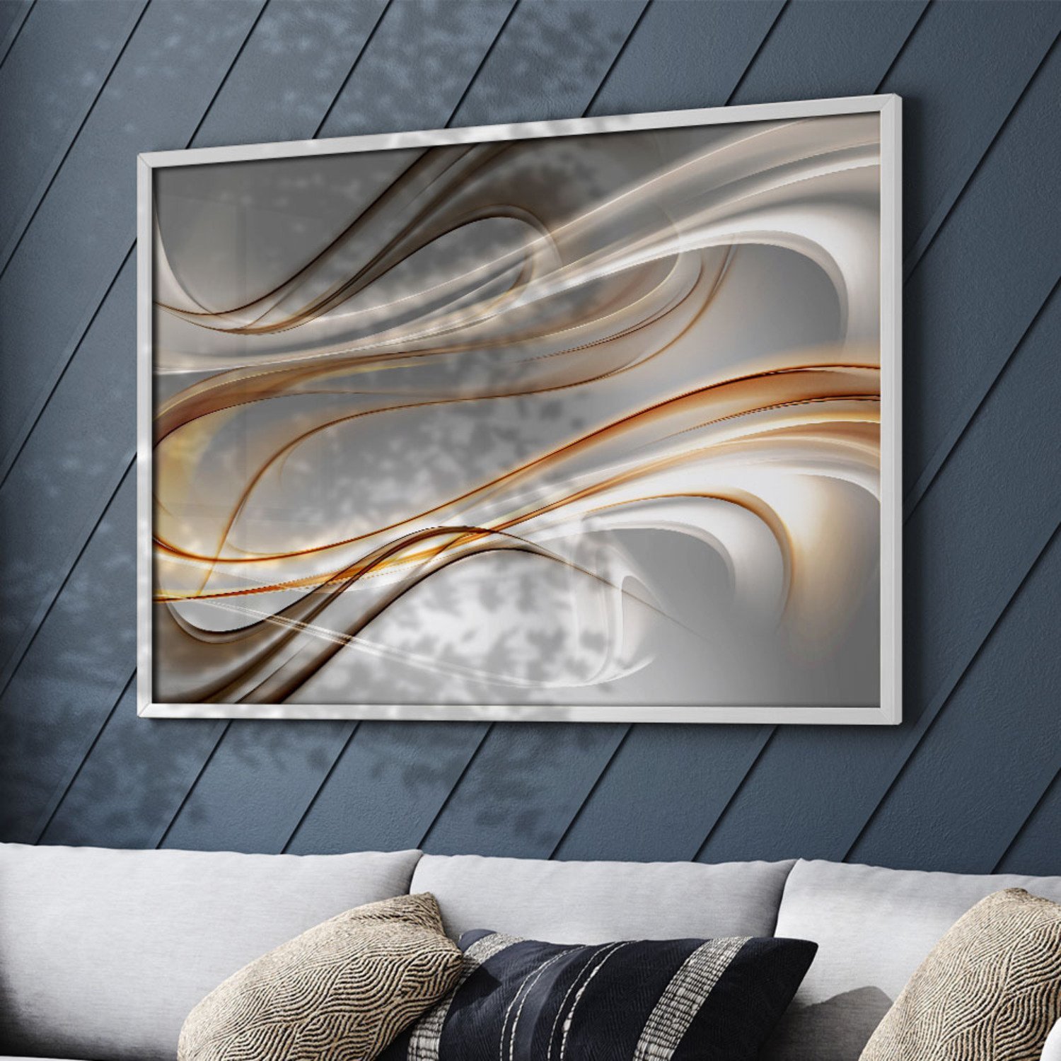 Quadro Decorativo 1 Tela Abstrato Linhas Diversos Tamanhos - 1
