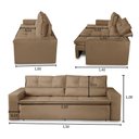 Ver imagem 4 de Sofá Retrátil e Reclinável 2 lugares com Molas 1,50m Vegas Suede Cappuccino Adonai Estofados