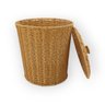 Lixeira Cilindrica com Tampa 15l Rattan Natural Oikos - 1