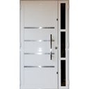 Ver imagem 1 de Portas de Alumínio Lambril Seteira 2,20 X 1,20 com Frisos e Puxadores e Kit Fechadura Direita Cor Br