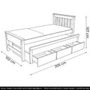 Ver imagem 2 de Cama Solteiro com Auxiliar 188x88cm 3 Gavetas Virena Mel B11 - Mpozenato