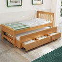 Ver imagem 1 de Cama Solteiro com Auxiliar 188x88cm 3 Gavetas Virena Mel B11 - Mpozenato