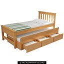 Ver imagem 3 de Cama Solteiro com Auxiliar 188x88cm 3 Gavetas Virena Mel B11 - Mpozenato
