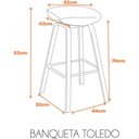 Ver imagem 3 de Banqueta Toledo Polipropileno Preto com Base em Aço 83cm - 70813