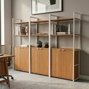 Ver imagem 1 de Conjunto 3 Estantes de Livros Industrial em Aço com 6 Portas 216cm x 151cm