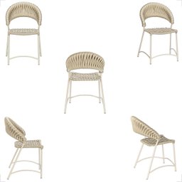 Cadeira de Jantar Milão Aluminio e Croche Náutico 4 Unidades - Rami - 5