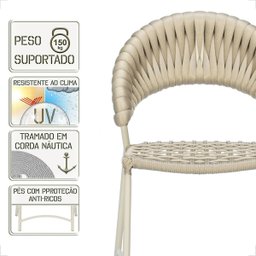Cadeira de Jantar Milão Aluminio e Croche Náutico 4 Unidades - Rami - 4
