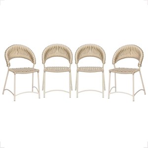 Cadeira de Jantar Milão Aluminio e Croche Náutico 4 Unidades - Rami