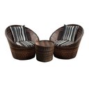 Ver imagem 1 de Conjunto de Poltronas Fibra Sintética Buenos Aires - 2 Poltronas + 1 Mesa Centro - Tecido Illimani P