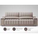 Ver imagem 4 de Sofá com Porta Copos Carregador USB Ret Rec Murano 2,50m Velosuede Bege - NETSOFAS