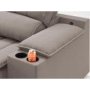 Ver imagem 7 de Sofá com Porta Copos Carregador USB Ret Rec Murano 2,50m Velosuede Bege - NETSOFAS