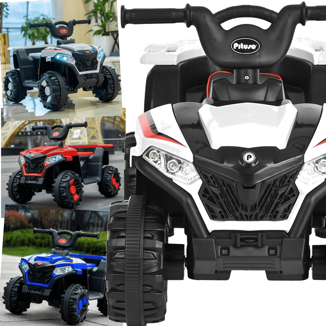 Quadriciclo Eletrico Infantil Zippy Toys Atv Super 6v Branco - 4