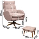 Ver imagem 6 de Kit Poltrona de Amamentação Base Giratória Balanço e Puff Angra Veludo - Sofa Store:Veludo Rosê Gold