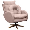 Ver imagem 3 de Kit Poltrona de Amamentação Base Giratória Balanço e Puff Angra Veludo - Sofa Store:Veludo Rosê Gold