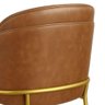 Cadeira Aurora Couro Caramelo Metal Dourado - 10