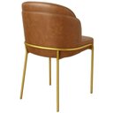 Ver imagem 5 de Cadeira Aurora Couro Caramelo Metal Dourado